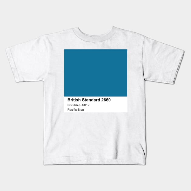 Pacific Blue British Standard 0012 Colour Swatch Kids T-Shirt by mwcannon